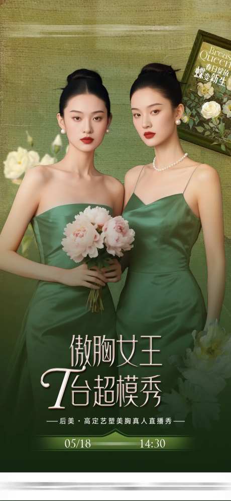 医美丰胸整形走秀海报-采灵感-https://www.cailinggan.com/