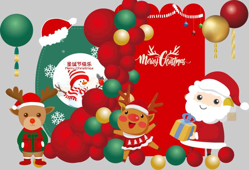圣诞节主题背景布置源文件设计素材-采灵感-cailinggan.com