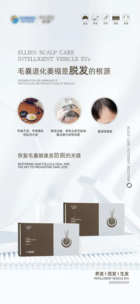脱发问题困扰海报-采灵感-https://www.cailinggan.com/