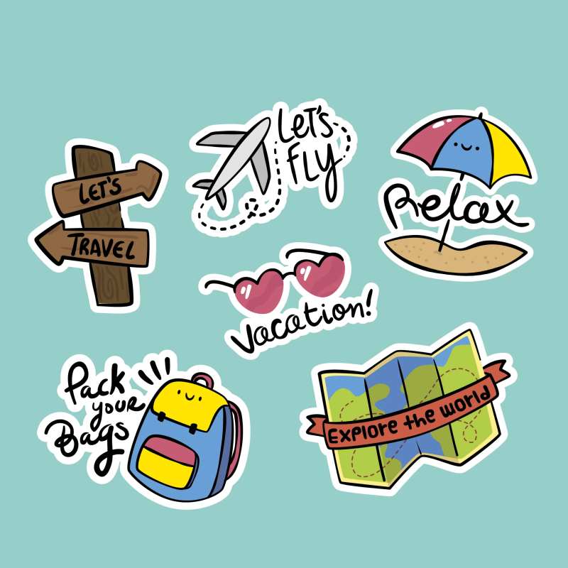 旅行飞行贴纸-采灵感-cailinggan.com