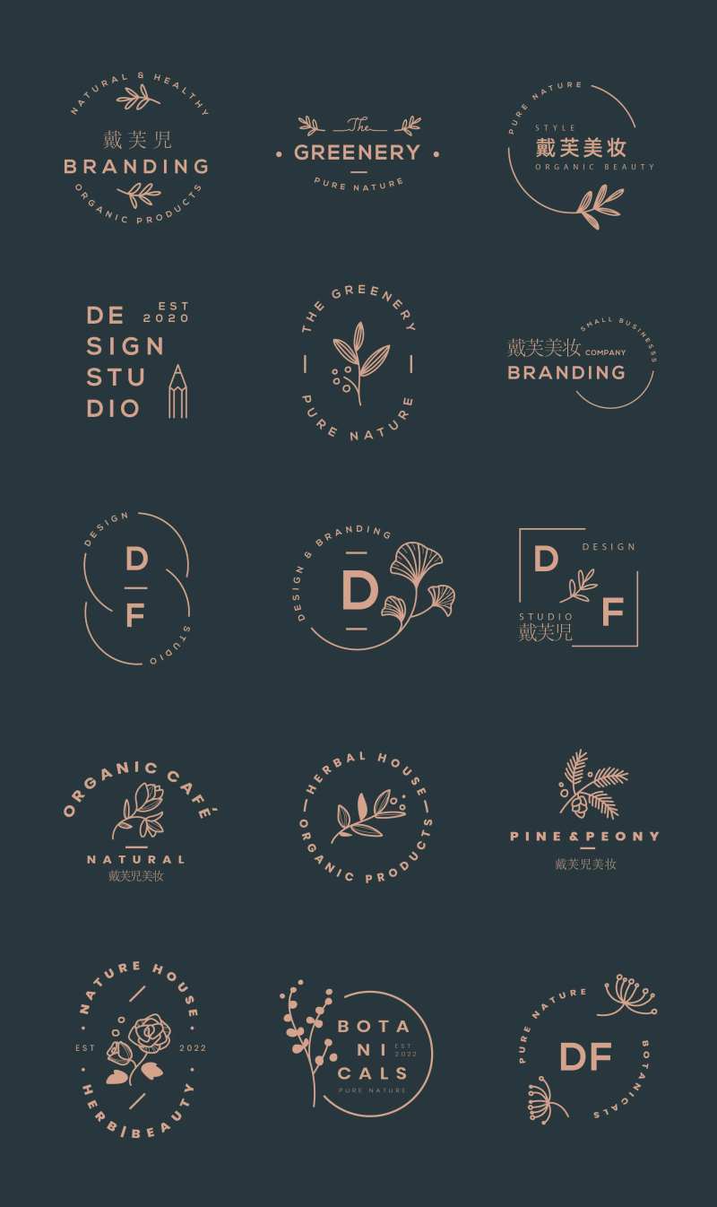 文字组合icon设计-采灵感-cailinggan.com