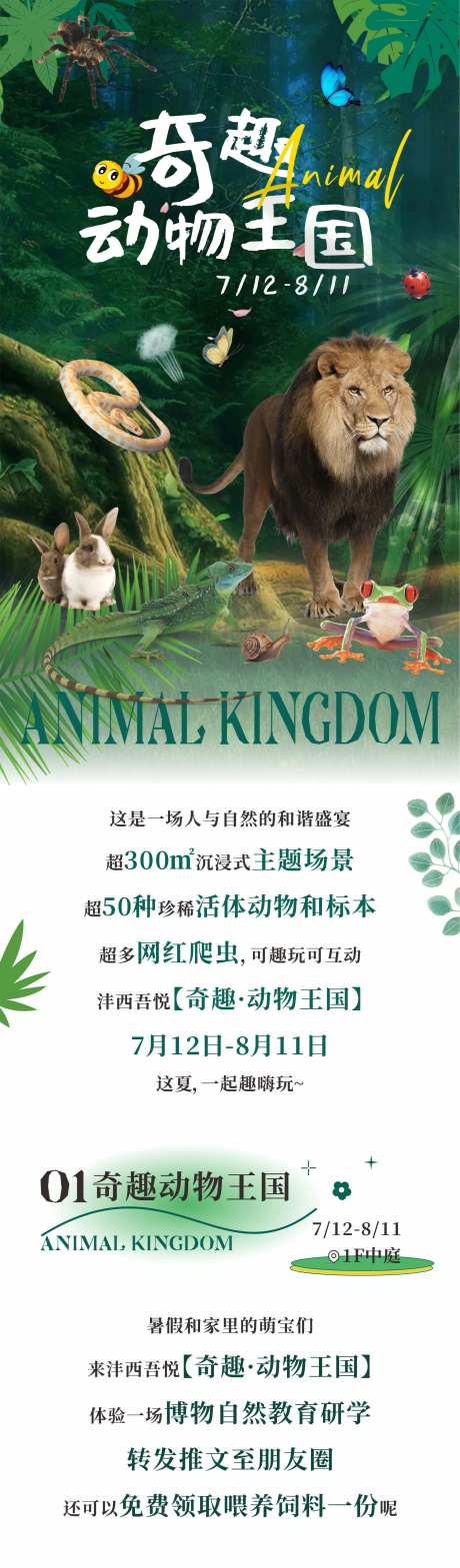 奇趣动物王国活动预告海报-采灵感-https://www.cailinggan.com/