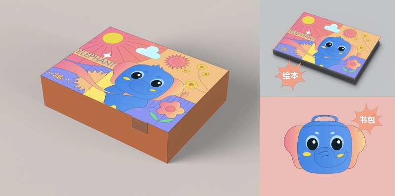 大象卡通插画绘本-采灵感-cailinggan.com