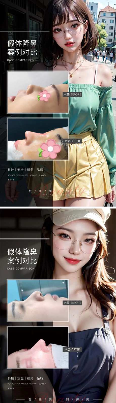 假体隆鼻案例对比-采灵感-https://www.cailinggan.com/