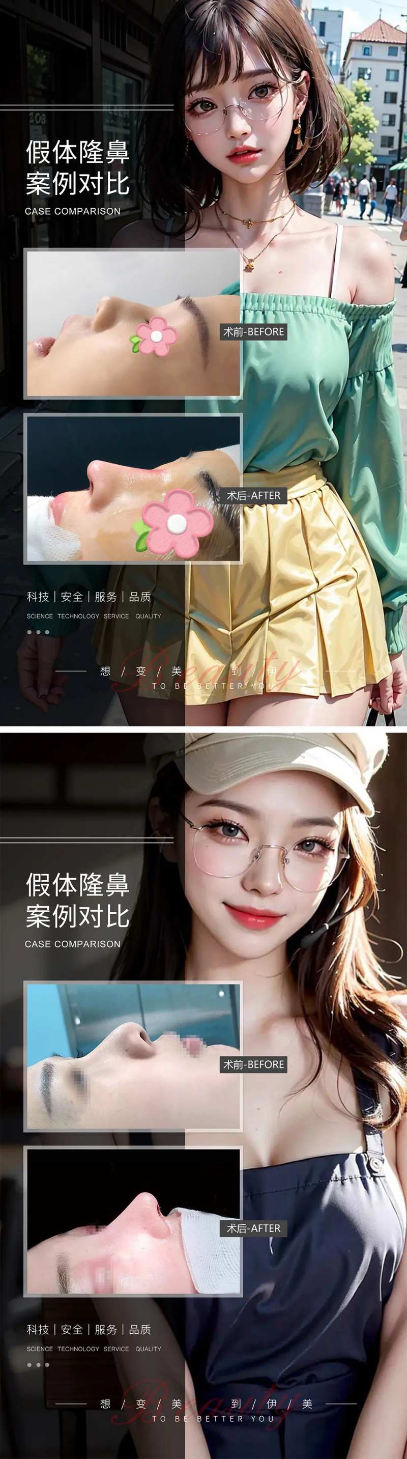 假体隆鼻案例对比-采灵感-cailinggan.com