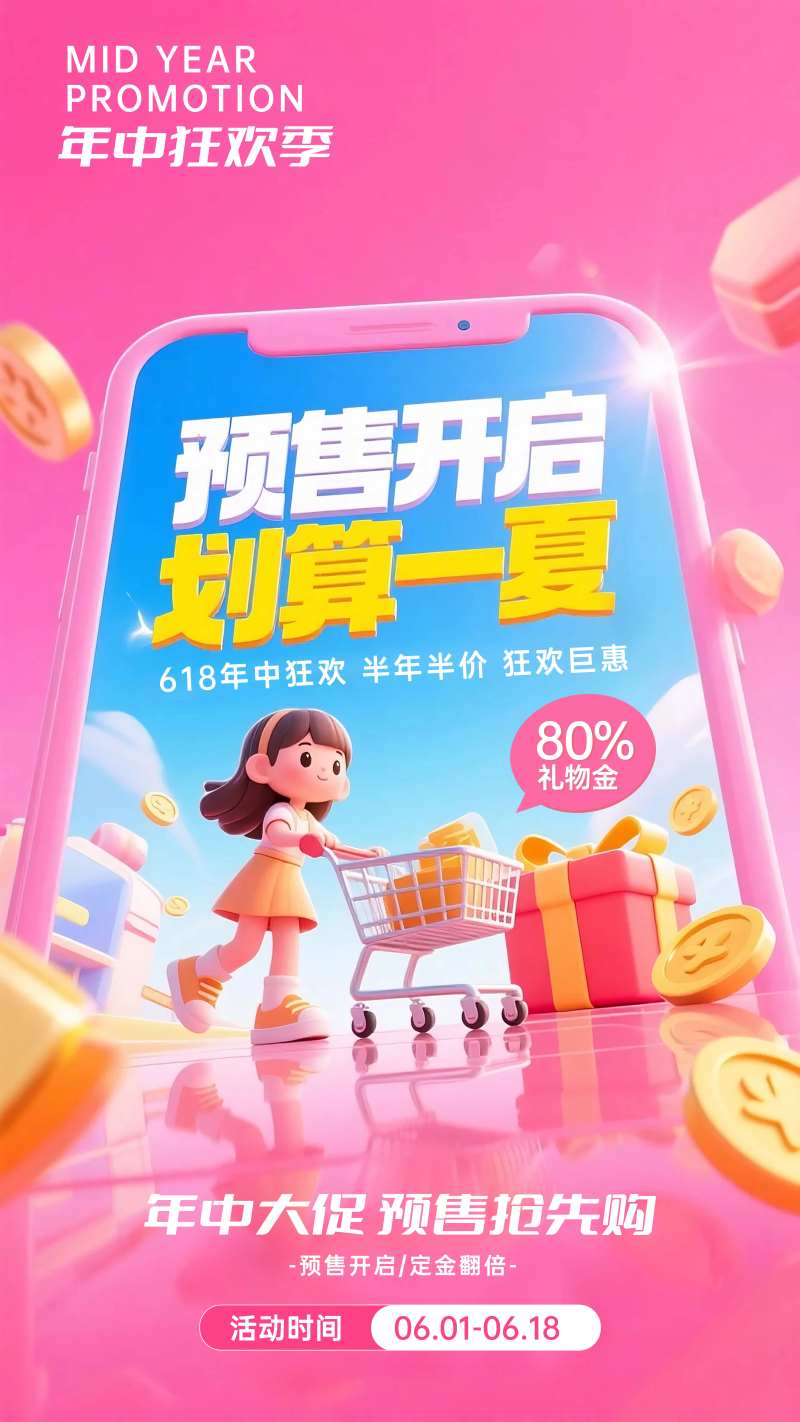 618年中狂欢预售海报-采灵感-cailinggan.com