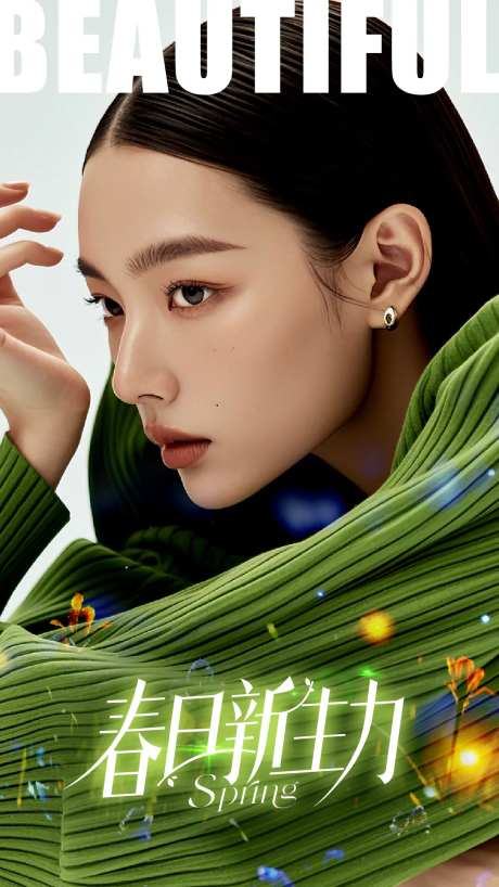 医美春日新生力宣传海报-采灵感-https://www.cailinggan.com/
