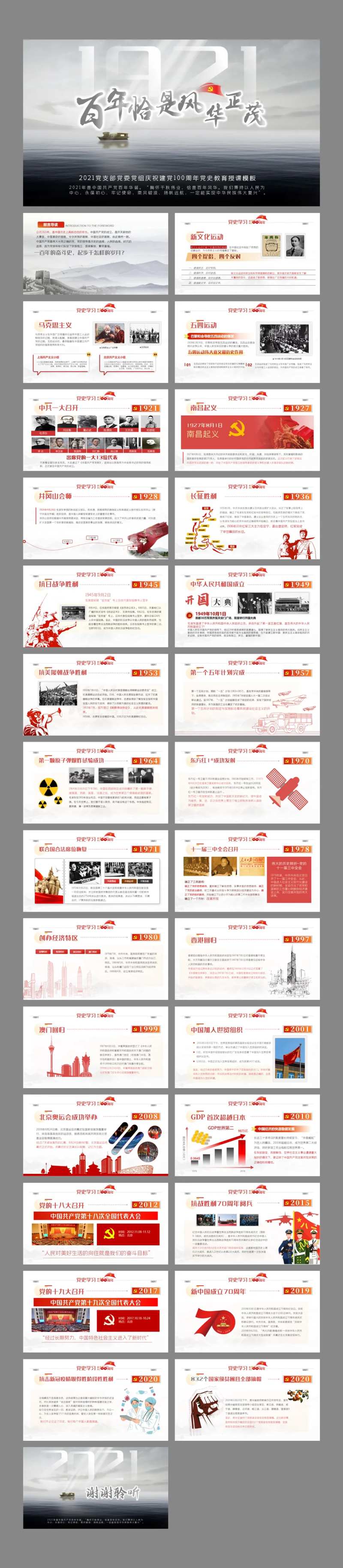 学党史建党百年党课教育PPT-采灵感-cailinggan.com