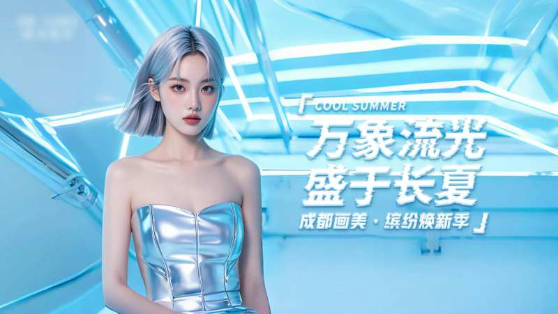 医美清凉一夏缤纷焕新季主kv背景板-采灵感-cailinggan.com