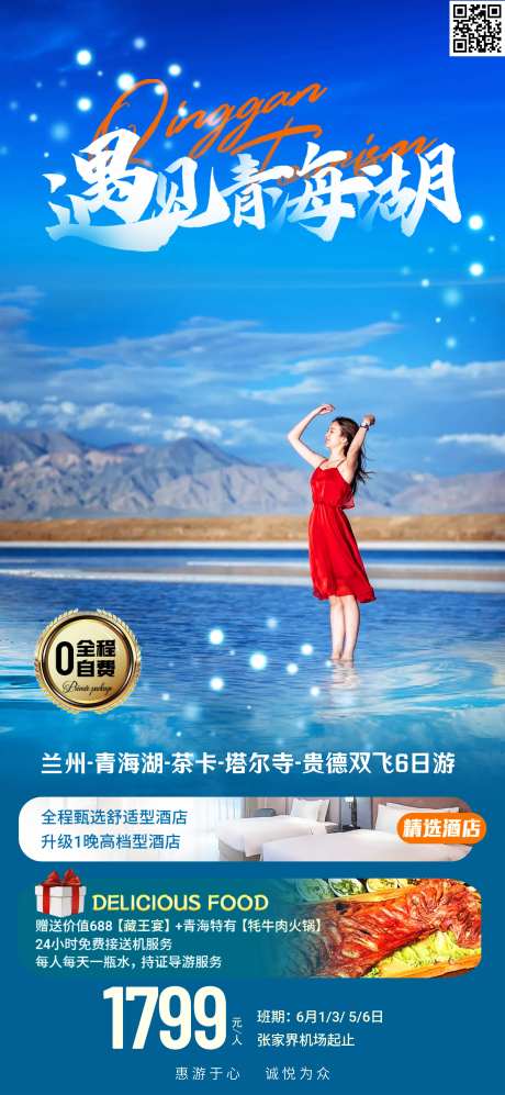 遇见青海湖旅游海报-采灵感-https://www.cailinggan.com/