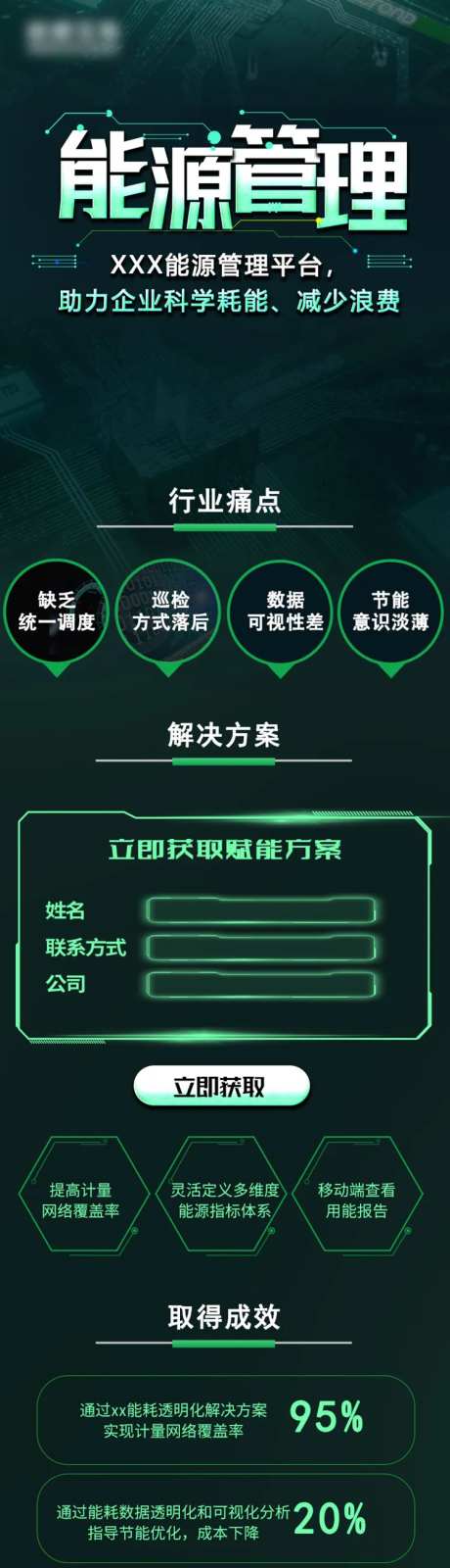 能源管理科技长图海报-采灵感-https://www.cailinggan.com/