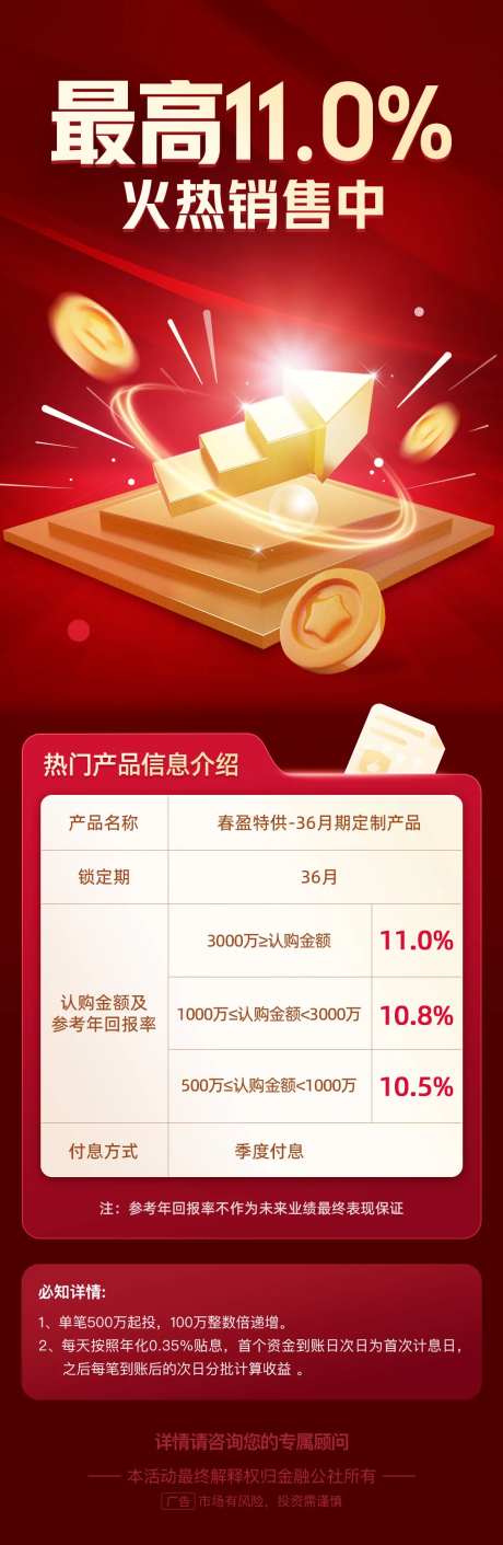 热销增长理财产品介绍海报-采灵感-https://www.cailinggan.com/