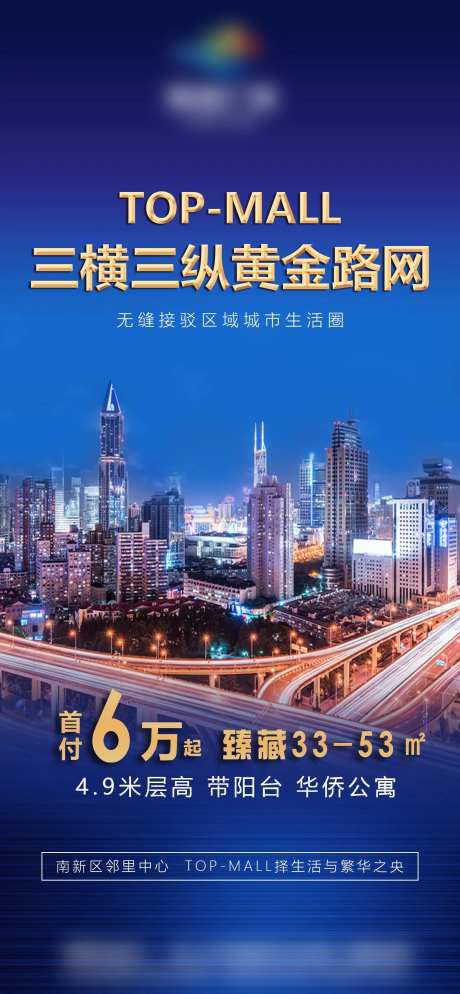地产三横三纵黄金路网海报-采灵感-https://www.cailinggan.com/