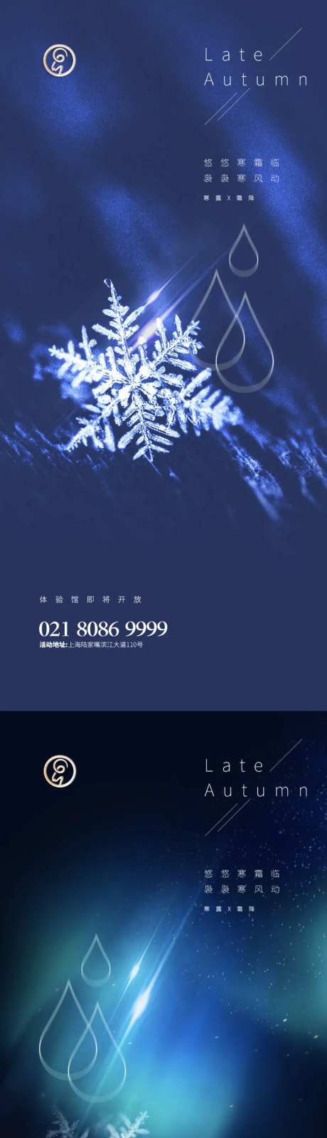 寒露霜降霜花系列海报-采灵感-https://www.cailinggan.com/