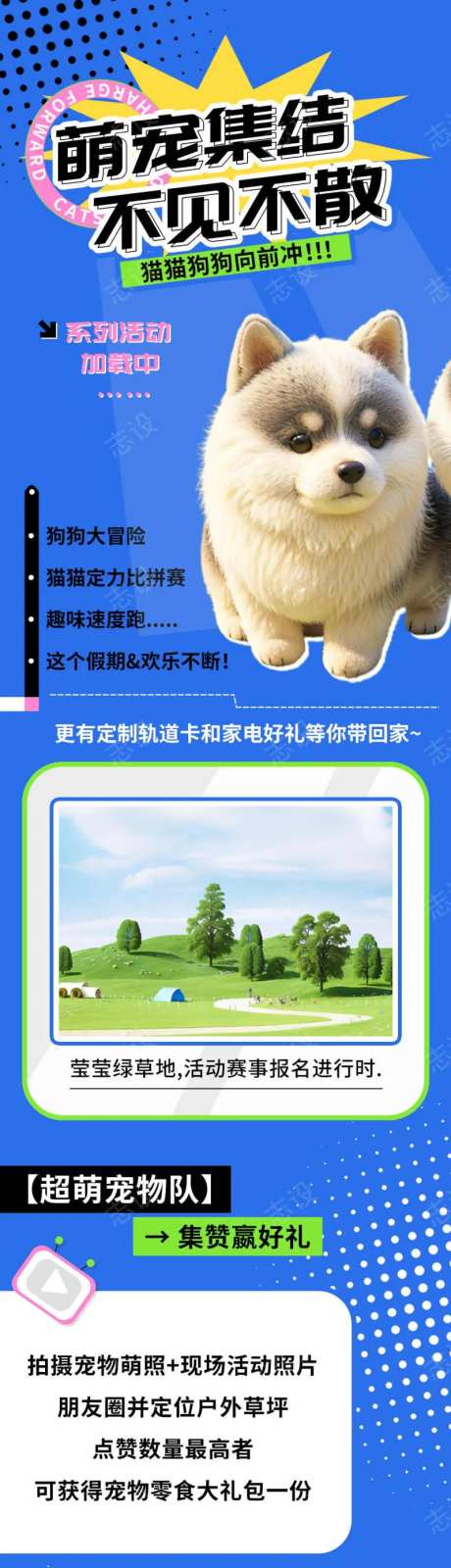 萌宠集结不见不散赛事比拼长图-采灵感-https://www.cailinggan.com/