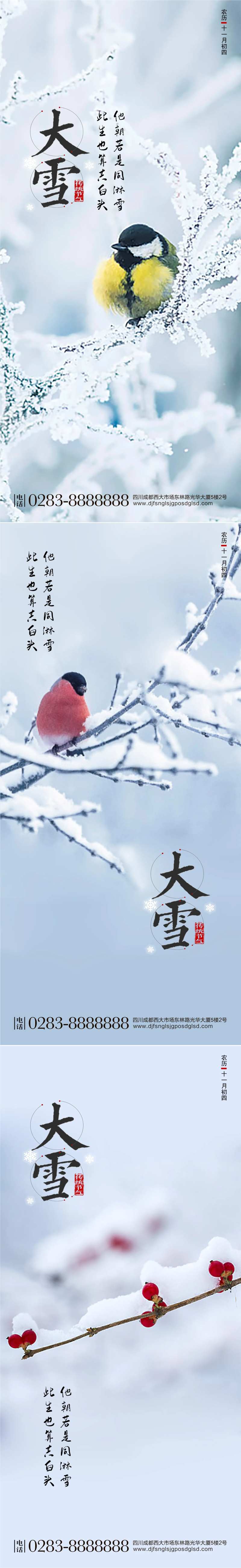 清新风景大雪节气海报-采灵感-cailinggan.com