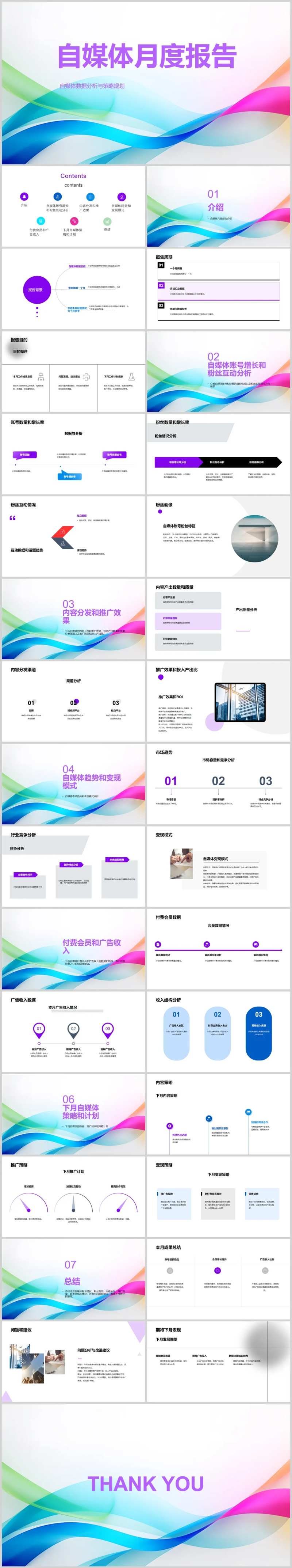 自媒体月度报告PPT-采灵感-cailinggan.com