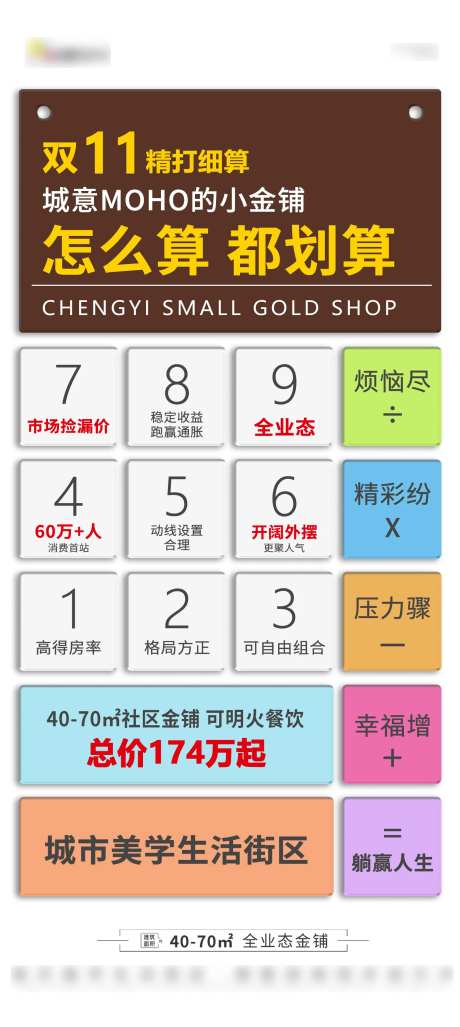 地产商铺计算器算账价值点海报-采灵感-https://www.cailinggan.com/