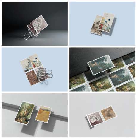 邮票信纸信封样机-采灵感-https://www.cailinggan.com/