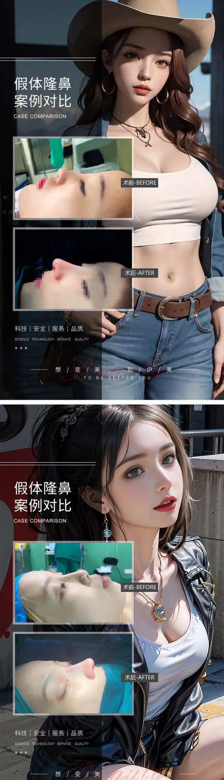 假体隆鼻案例对比-采灵感-https://www.cailinggan.com/