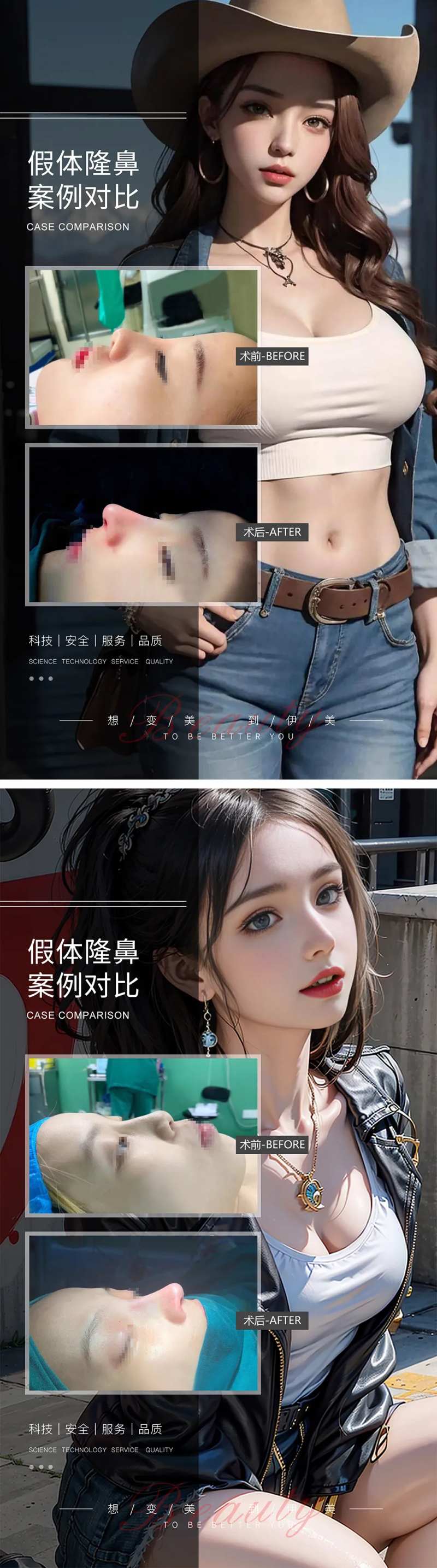 假体隆鼻案例对比-采灵感-cailinggan.com