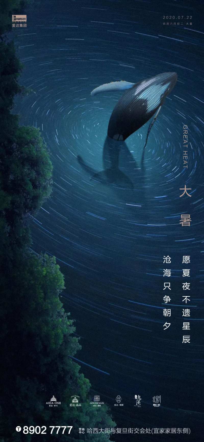 大暑节气鲸鱼星轨海报-采灵感-cailinggan.com