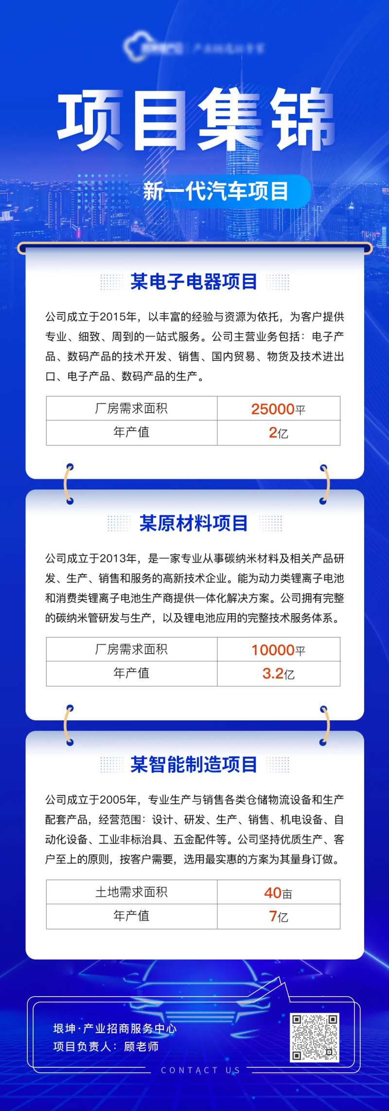 朋友圈公司招商新能源汽车项目集锦海报-采灵感-cailinggan.com