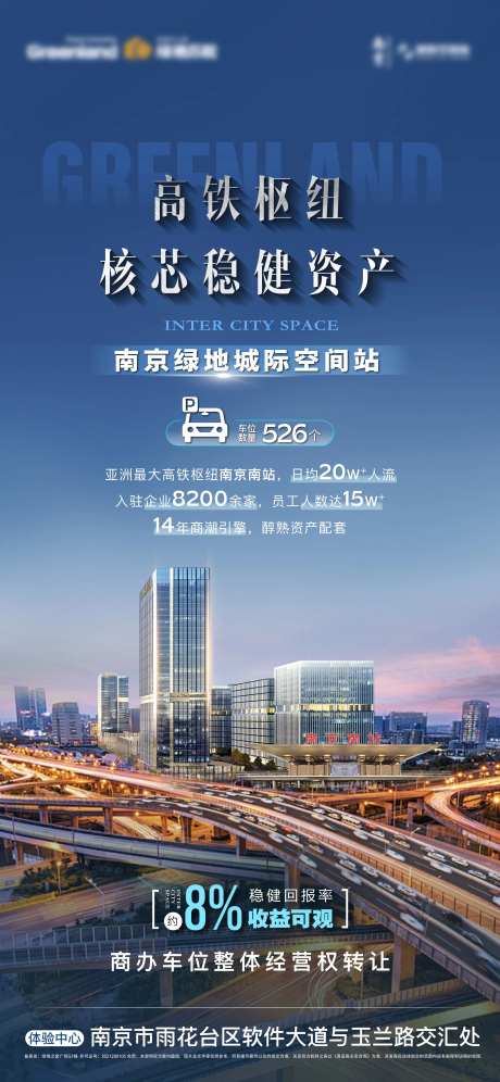 地产高铁建筑繁华城市枢纽交通海报-采灵感-https://www.cailinggan.com/