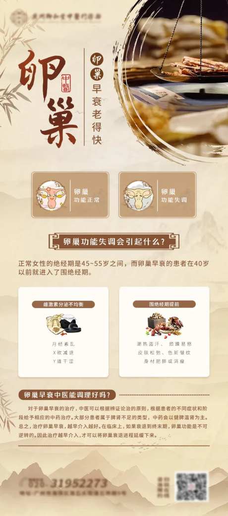 中医馆卵巢早衰科普宣传海报-采灵感-https://www.cailinggan.com/