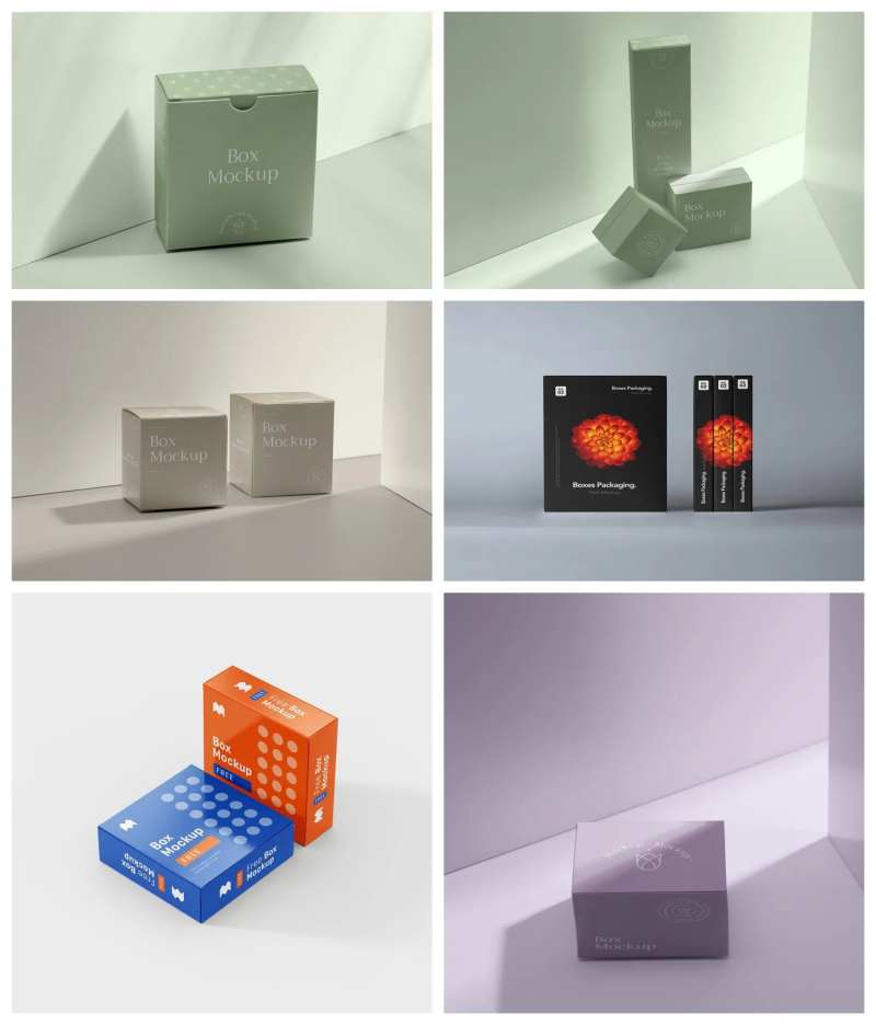 方盒方形纸盒包装样机-采灵感-cailinggan.com