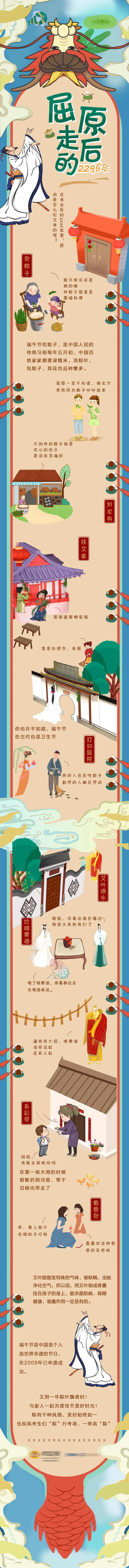 端午节龙舟划船屈原长图海报-采灵感-cailinggan.com