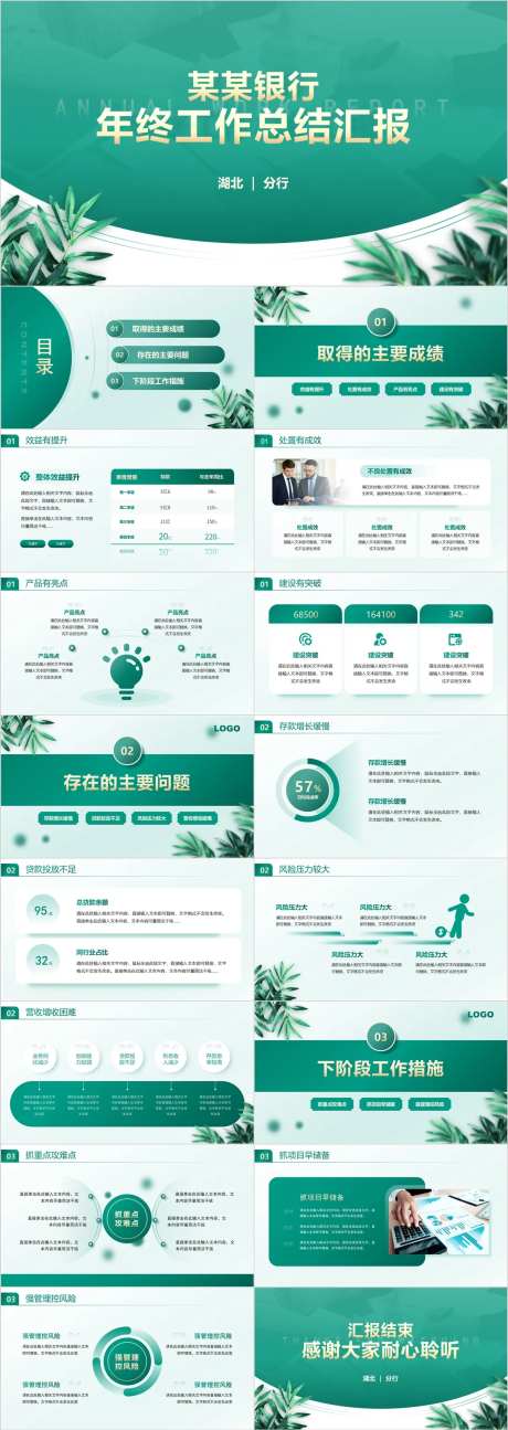 银行年终工作总结汇报PPT-采灵感-https://www.cailinggan.com/