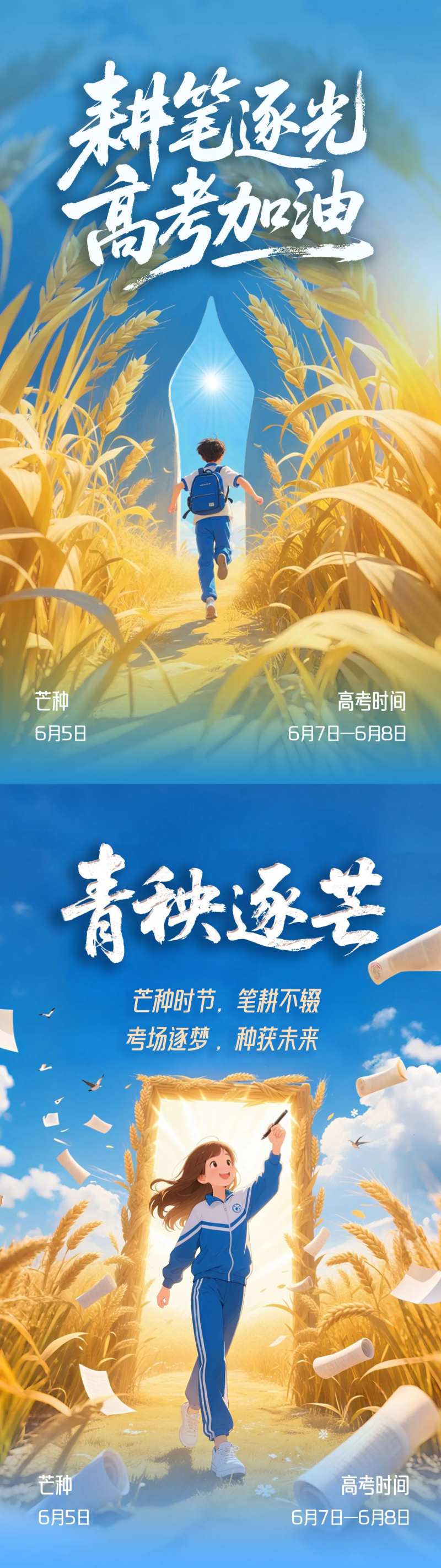 耕笔逐光高考加油海报-采灵感-cailinggan.com