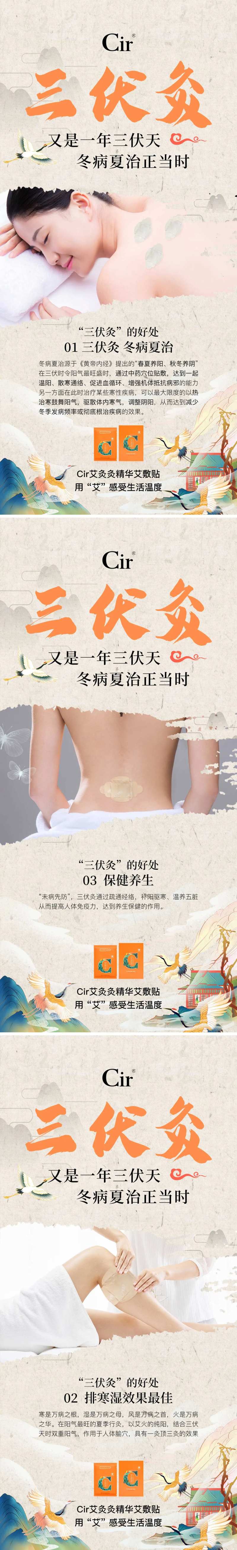 三伏灸产品系列海报-采灵感-cailinggan.com