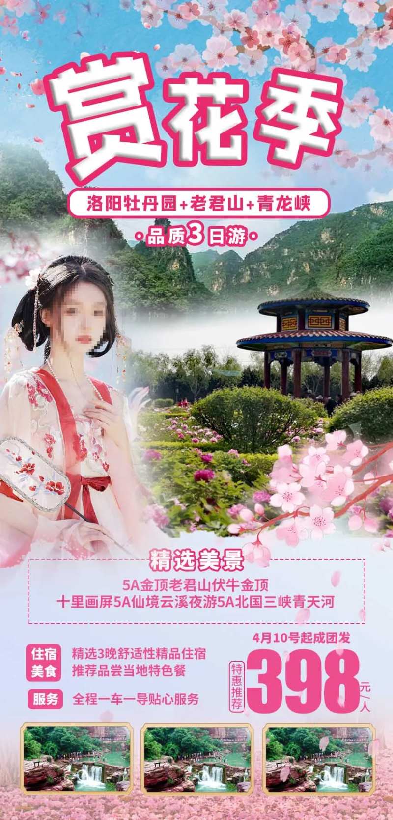 赏花季简约海报-采灵感-cailinggan.com