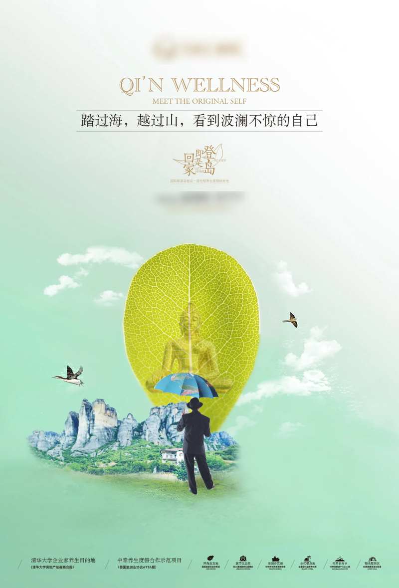 海南旅游养生项目清新健康海报-采灵感-cailinggan.com