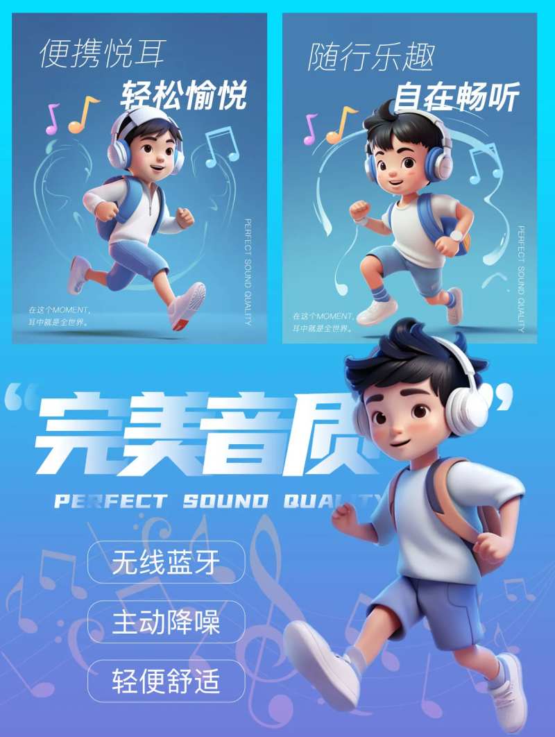 耳机随身听时尚宣传海报-采灵感-cailinggan.com
