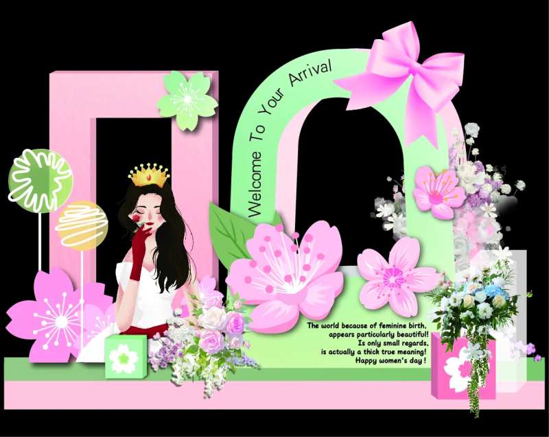 38三八女神节妇女节美陈物料打卡-采灵感-cailinggan.com