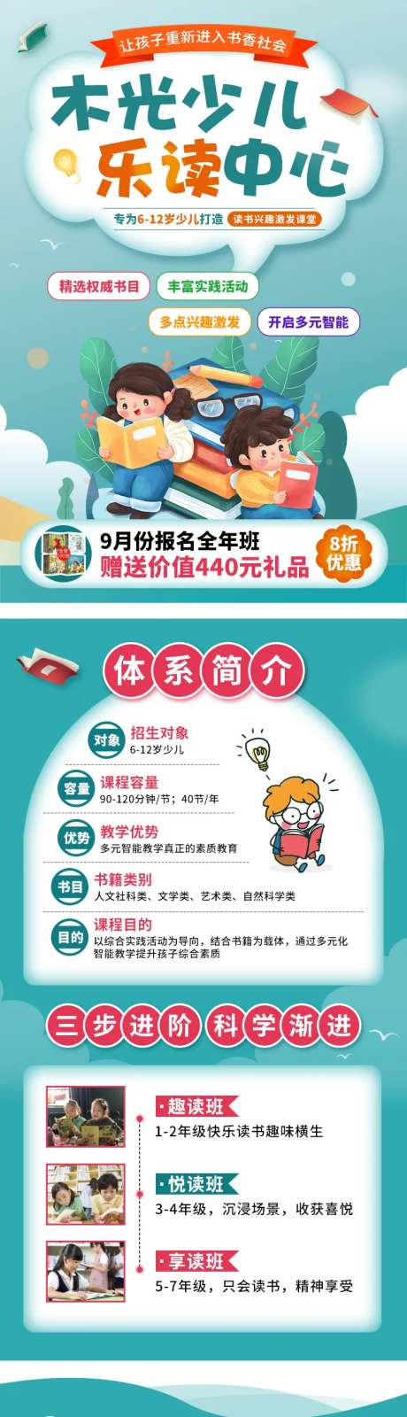 少儿乐读教育海报-采灵感-https://www.cailinggan.com/