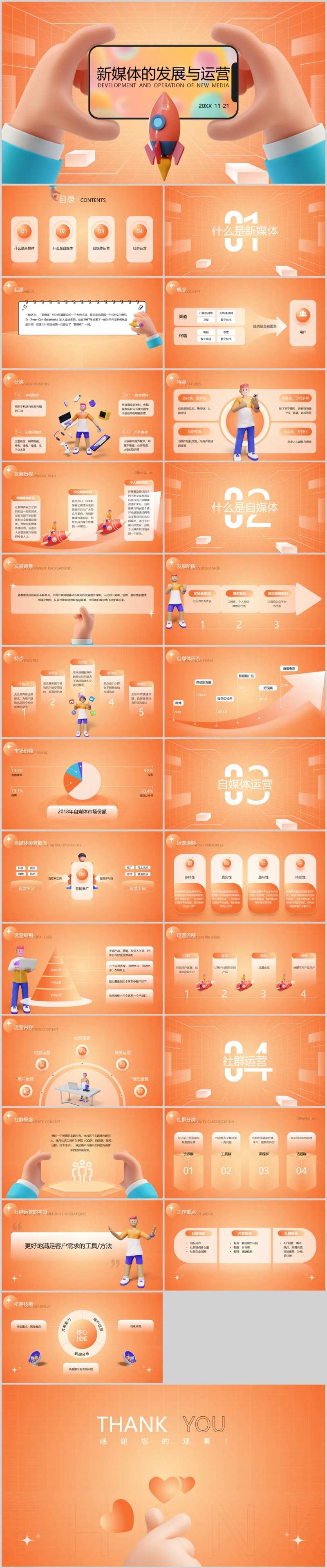 3D元素创意概念新媒体的发展PPT-采灵感-cailinggan.com