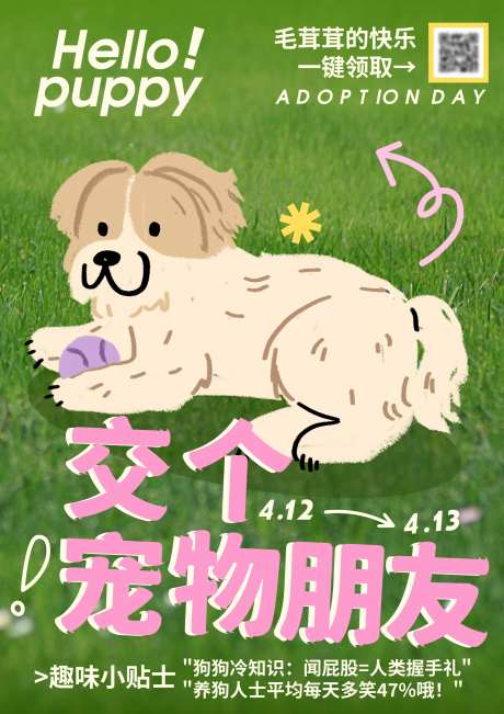 狗狗交友海报-采灵感-https://www.cailinggan.com/