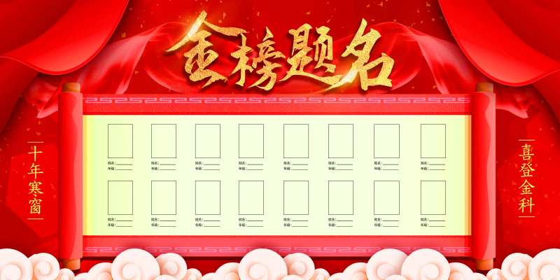 金榜题名高考放榜喜报展板-采灵感-cailinggan.com