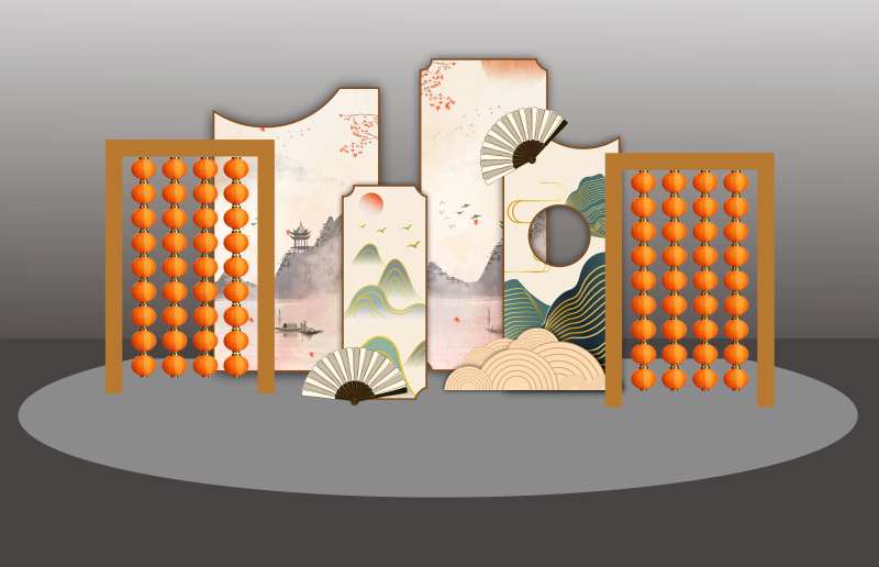 中秋国潮舞台背景（PDF用AI打开）-采灵感-cailinggan.com