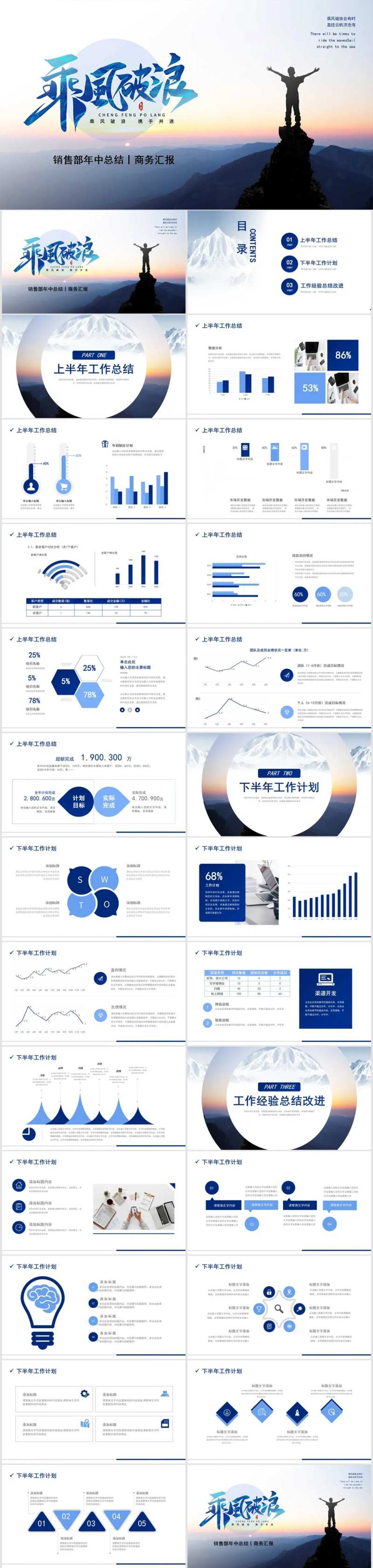 销售部年中工作总结汇报PPT-采灵感-cailinggan.com