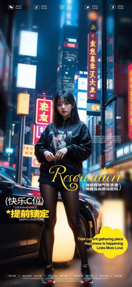 酒吧早场预订海报-采灵感-https://www.cailinggan.com/