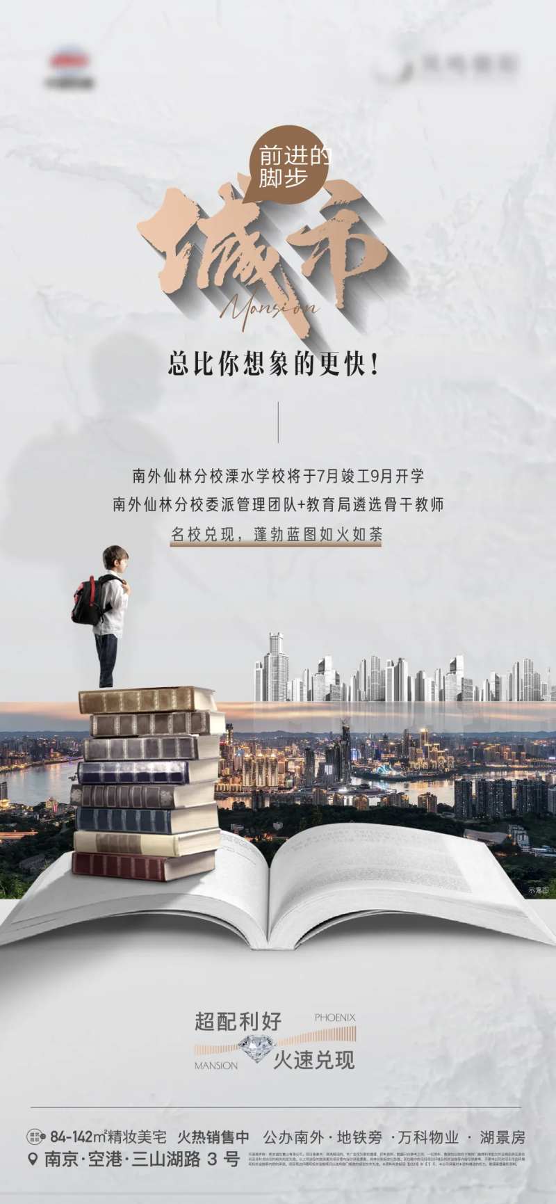 地产城市质感白金学区学校价值点海报-采灵感-cailinggan.com