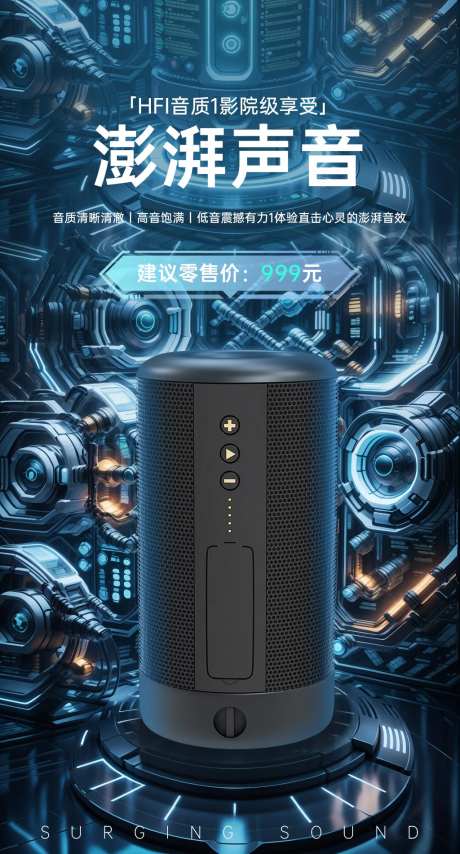 科技音响海报-采灵感-https://www.cailinggan.com/