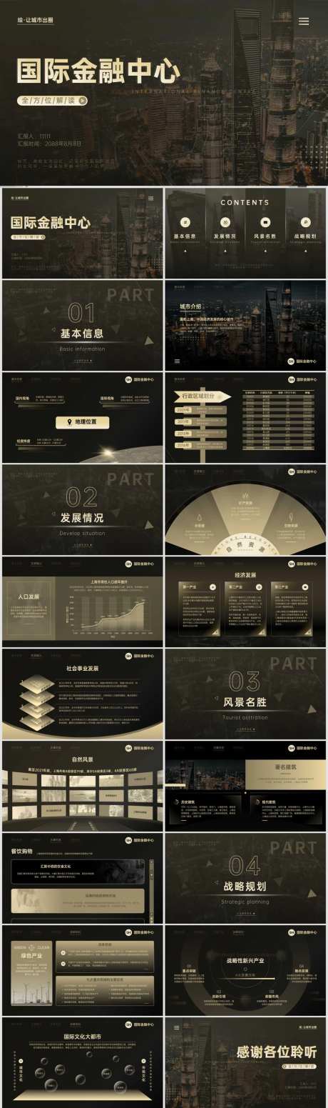 上海城市介绍商务风黑金PPT-采灵感-https://www.cailinggan.com/