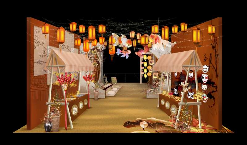 中式效果图走廊-采灵感-cailinggan.com