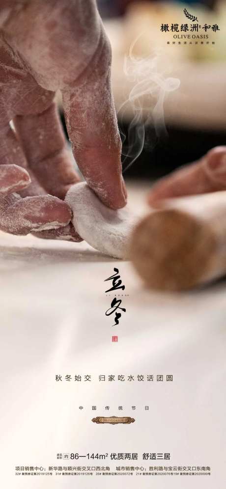 地产冬至吃饺子节气海报-采灵感-https://www.cailinggan.com/